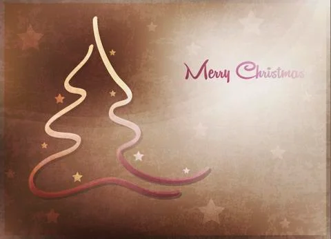 Card with christmas tree Stock Illustration