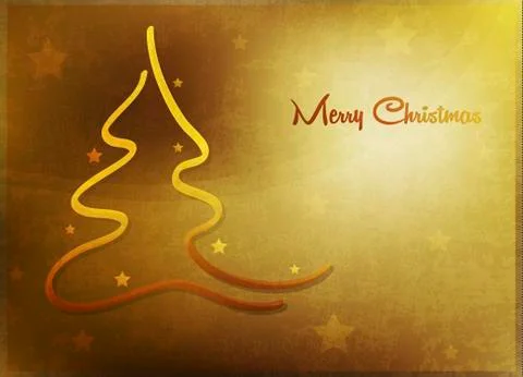 Card with christmas tree Stock Illustration