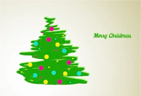 Card with christmas tree Illustrazione stock