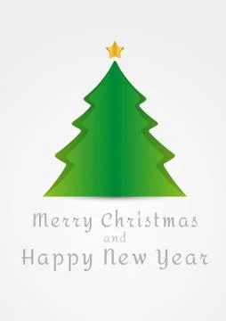 Card with christmas tree Stock Illustration