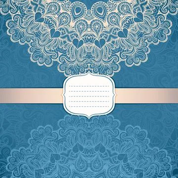 Card with a circular ornament Stock Illustration
