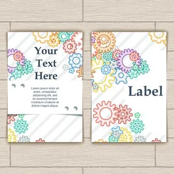 Card With Colorful Background Vector Gears Stock Illustration