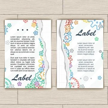 Card With Colorful Background Vector Gears Stock Illustration