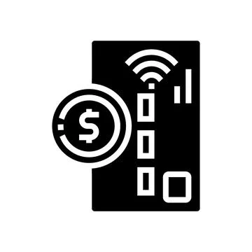 Card contactless glyph icon vector illustration Stock Illustration