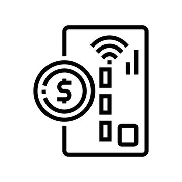 Card contactless line icon vector illustration Stock Illustration