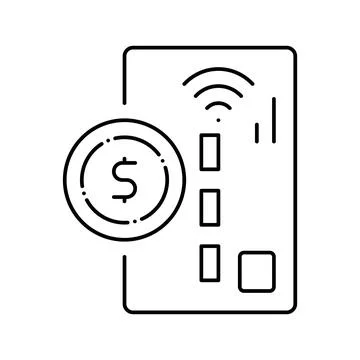 Card contactless line icon vector illustration Stock Illustration