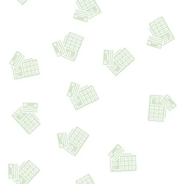 Card contactless pay post terminal device glyph seamless pattern Stock Illustration