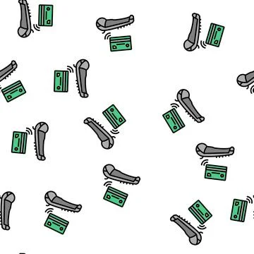 Card contactless payment pos terminal vector seamless pattern Stock Illustration