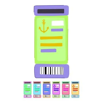 Card cruise ship ticket vector cartoon graphic Stock-Illustration