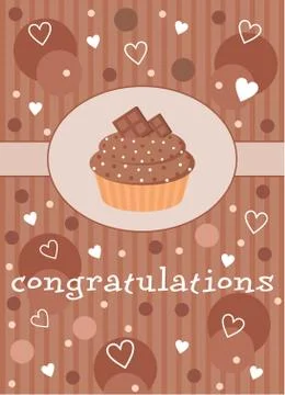 Card with a cupcake Stock Illustration