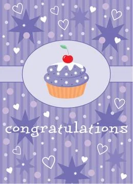 Card with a cupcake Stock Illustration