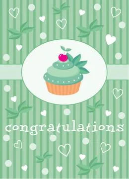 Card with a cupcake Stock Illustration