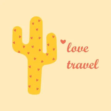 Card with cute cactus Stock Illustration