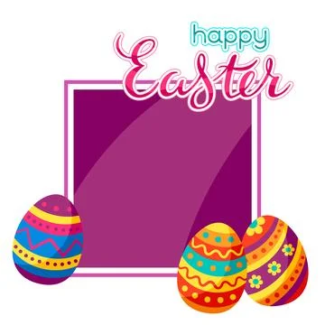 Card with cute Easter eggs. Stock Illustration