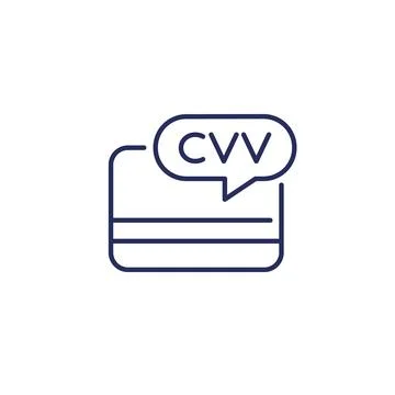 Card CVV code icon, line vector Stock Illustration