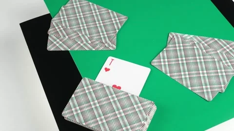 Card deck distributed at the two.Spins in a circle,closeup shot. Stock-Footage 133111597