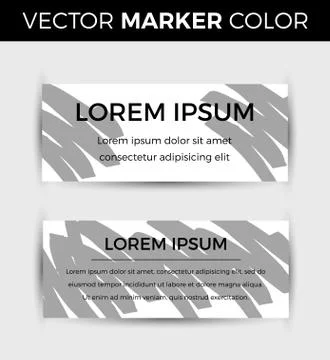 Card design with hand-drawn marker vector markers background. Vector design t Stock Illustration