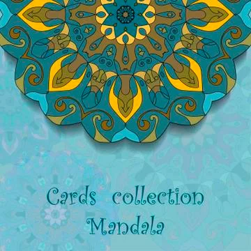 Card design with mandala pattern. Stock Illustration