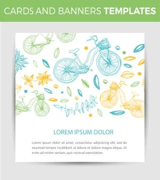 Card design with pattern vector markers background. Vector design template fo Stock Illustration