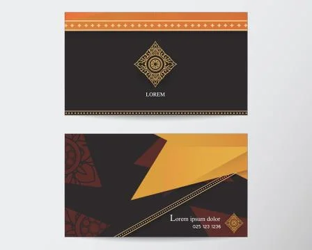 Card design template abstract creative Thai style Stock Illustration