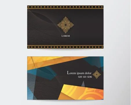 Card design template abstract creative Thai style Stock Illustration