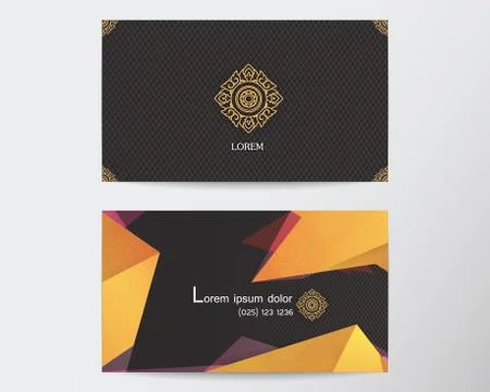 Card design template abstract creative Thai style Stock Illustration