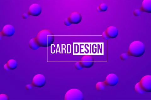 Card design template. Vector abstract metaball shapes on violet background. Stock Illustration