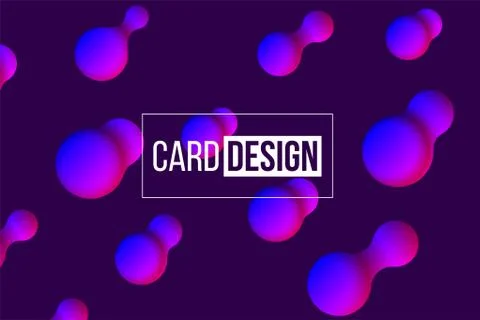 Card design template. Vector abstract metaball shapes on blue background. Stock Illustration