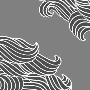 Card design with waves. Background with sea, river or water texture. Stock Illustration