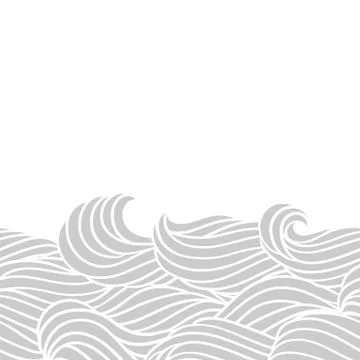 Card design with waves. Background with sea, river or water texture. Stock Illustration