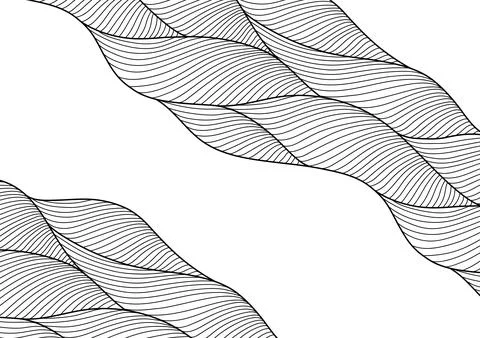 Card design with waves. Background with sea, river or water texture. Stock Illustration