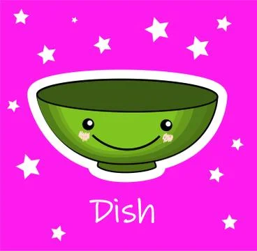 Card for the development of memory and learning.A cute Yakisoba bowl in Japan Stock Illustration
