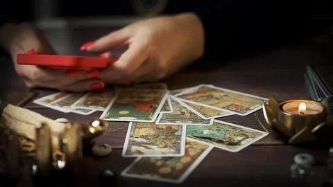 Card divination fortune Stock Photos
