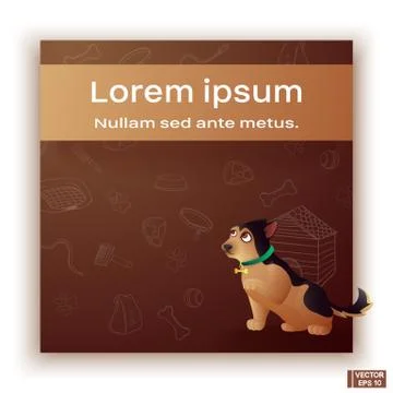 Card with a dog. Stockillustratie