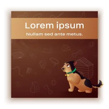 Card with a dog. Stockillustratie