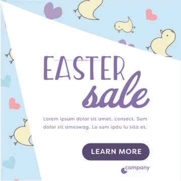 Card with easter sale message and lorem ipsum text Stock Illustration