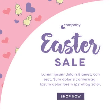 Card with easter sale message and lorem ipsum text Stock Illustration