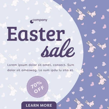 Card with easter sale message and lorem ipsum text Stock Illustration