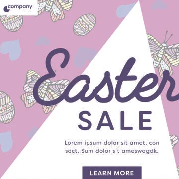 Card with easter sale message and lorem ipsum text Stock Illustration