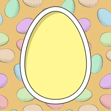 Card with egg frame Stock Illustration