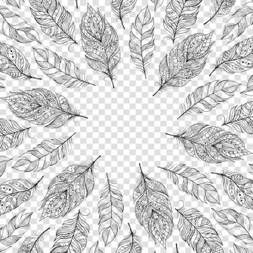 Card with feathers Stock Illustration