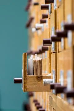 Card file in the library Stock Photos