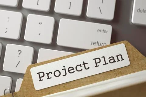 Card File with Project Plan. 3D Illustration Stock Illustration