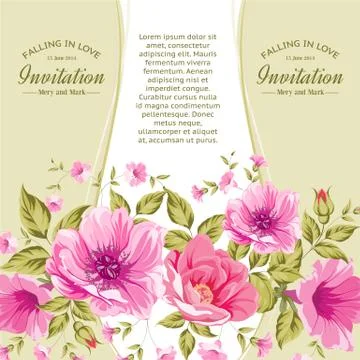 Card with flowers Stock Illustration