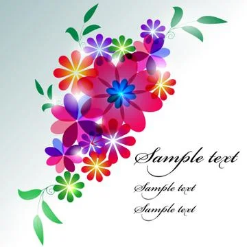 Card with flowers Stock Illustration