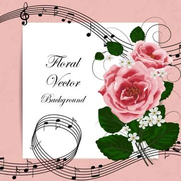 Card with flowers Stock Illustration