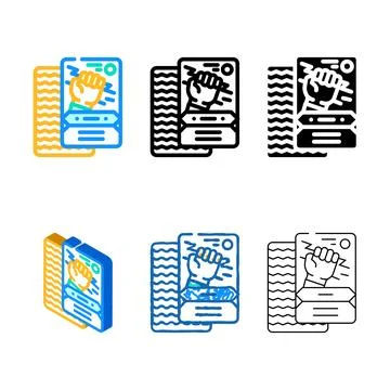 Card game board table color icon vector set Stock Illustration