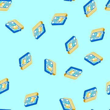 Card game board table isometric icon seamless pattern Stock Illustration