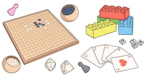 Card game flat illustration. Table toy to play Stock Illustration
