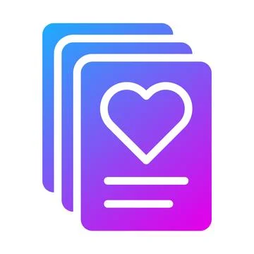 Card getting icon solid gradient style valentine illustration vector elemen.. 库存插图
